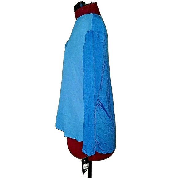 INC International Concepts Womens Top Size Petite Medium Blue Mixed Mate… - Picture 4 of 7